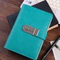 A6 Leather Cover Vintage Journal Notebook Lined Paper Diary Planner with Lock