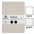 B6 Textile Hardcover Notebook Cotton Fabric Cover Journal Grid Paper Blank Pages