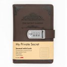 Vintage Leather Diary Journal with Combination Password Lock A5 Private Notebook