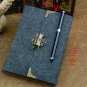 A5 Retro Journal with Lock and Key, Vintage Kraft Paper Leather Notebook, Gray