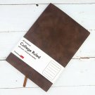 Medium A5 Brown Writing Journal Faux Nubuck Cover Notebook Diary 200 Lined Pages