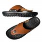 Mens Wide Beach Sandals with Arch Support Teenage PU Leather Thong Slipper White