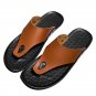 Mens Wide Beach Sandals with Arch Support Teenage PU Leather Thong Slipper White