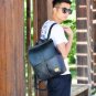 Mens Faux Leather Backpack fit for 13.3" Laptop, Retro Rucksack School Book Bag