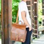 Mens Faux Leather Backpack fit for 13.3" Laptop, Retro Rucksack School Book Bag