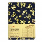 Handmade A5 Dot Grid Notebook Sakura Cover Rings 6 Holes Refillable Dotted Paper