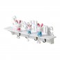 Small Wall Shelf White with 4 Hooks Wooden Rustic Home Decor 18.5", "Sweet Home"