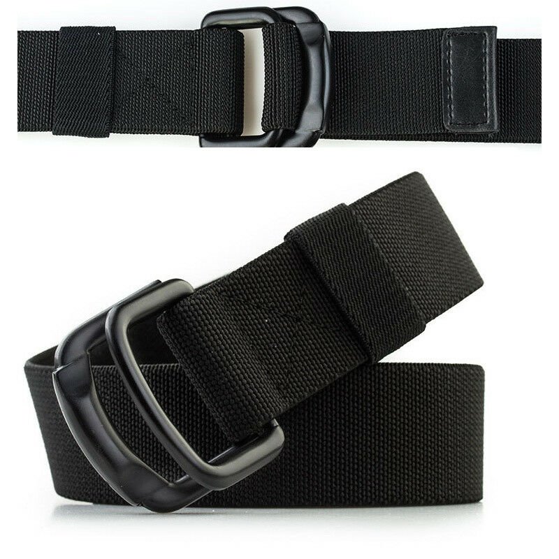 Heavy Duty Double D Ring Belt Men's Tactical No Hole Webbing for Every ...