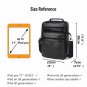 Mens Vertical Messenger Bag Genuine Leather Shoulder Bag Web Strap Flat- black