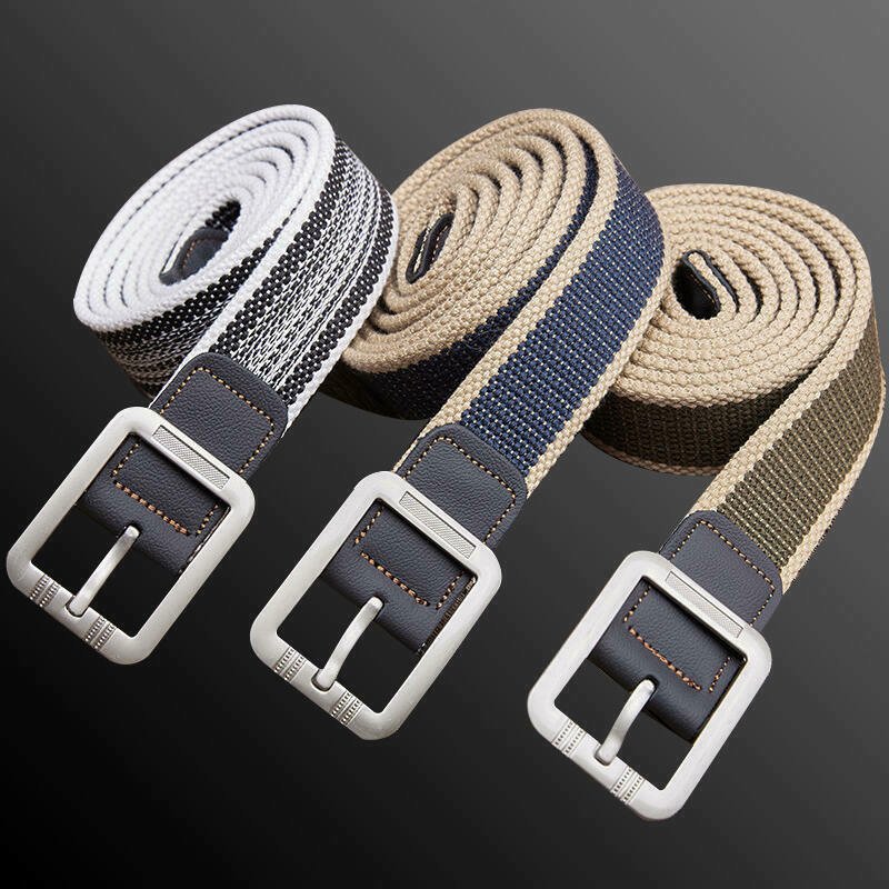 Big & Tall Size Mens Canvas Belt for Jeans Metal Prong Buckle Web Belt Plus Size