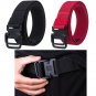 Men's stretch belt black with Double D ring for Jeans, 38mm Elastic Webbing Belt
