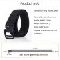 Men's stretch belt black with Double D ring for Jeans, 38mm Elastic Webbing Belt