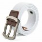 Mens White Canvas Belt Big and Tall with Pin Buckle for Jeans and Shorts 3XL 4XL