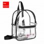 Girls Two-Compartment PVC Plastic Clear Backpack Transparent Travel School Bag