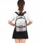 Girls Two-Compartment PVC Plastic Clear Backpack Transparent Travel School Bag