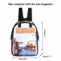 Girls Two-Compartment PVC Plastic Clear Backpack Transparent Travel School Bag