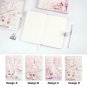 "Sakura and Cat" Leather Cover Daily Journal for Grils, 224 Pages Thick Paper