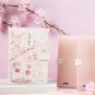 "Sakura and Cat" Leather Cover Daily Journal for Grils, 224 Pages Thick Paper