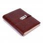 A5 Vintage Red Spiral Lined Journal with Refillable Pages and Password Code Lock