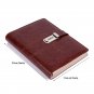 A5 Vintage Red Spiral Lined Journal with Refillable Pages and Password Code Lock