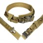 Heavy Duty Tactical Dog Collar with Quick Release Buckle, Hoop & Loop and D Ring - Tan, M Size