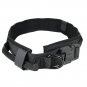 Heavy Duty Tactical Dog Collar with Quick Release Buckle, Hoop & Loop and D Ring - Black, XL Size