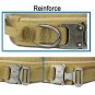 Heavy Duty Tactical Dog Collar with Quick Release Buckle, Hoop & Loop and D Ring - green, XL Size