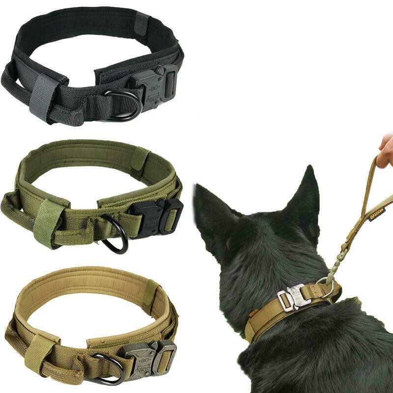 Heavy Duty K9 Tactical Dog Collar with Cobra Buckle for Trainning