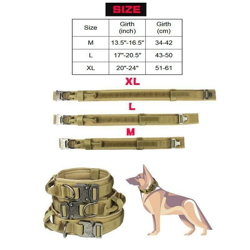 Heavy Duty K9 Tactical Dog Collar with Cobra Buckle for Trainning