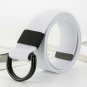 Mens Belt White Big and Tall with Double D Ring Buckle, Belt Size 3XL to 6XL