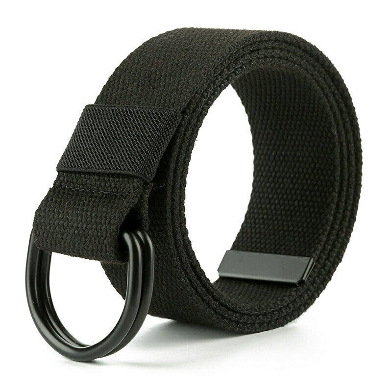 Mens Belt White Big and Tall with Double D Ring Buckle, Belt Size 3XL