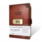 B6 Vintage Leather Digital Lock Journal for Boys & Girls, 260 Pages Lined Paper