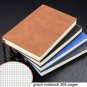 Soft Leather Bound Graph Notebook 288 Pages Grid Paper Journal 5.8 x 8.3"