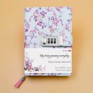A6 Refillable Diary Book with lock for Girls and Women, Floral Cover, 160 Pages