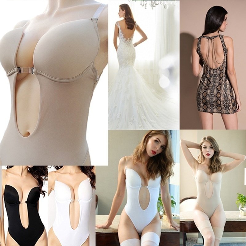 Backless Bra Seamless U-shaped Deep V Underwear for Wedding Party Dress Accrssories