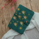 A5 Dark Green Fabric Cover Refill Notebook Loose Leaf Journal Handmade Diary
