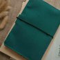 A5 Dark Green Fabric Cover Refill Notebook Loose Leaf Journal Handmade Diary