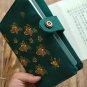 A5 Dark Green Fabric Cover Refill Notebook Loose Leaf Journal Handmade Diary