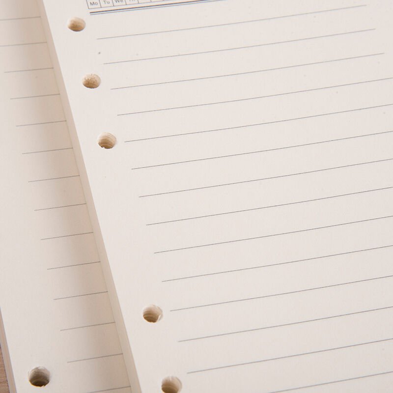 6 Holes Refillable Inner Paper for A5 / A6 Loose Leaf Journal Diary