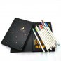 Black Notebook and Pen Set for Artist: Black Blank Paper Notebook, Metallic Pens
