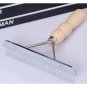 Long Tooth Undercoat Dog Rake Grooming Brush with Wood Handle for Long Hair Pet