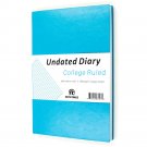 200 Line Pages Journal Diary A5 Paper Notebook Soft Leather Cover Calendar, Blue