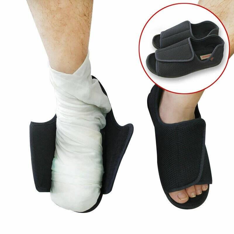 Men's Extra Wide Adjustable Diabetic Slippers Comfort Sandals for Swollen US size 12