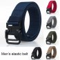 38mm Wide Men's Elastic Stretch Woven Belts No Holes Causal Belt for Jeans