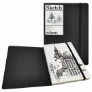 A5 Black Hardcover Blank Page Sketchbook 160 Pages Unlined Artist Journal Diary