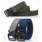 Mens Belt Casual Elastic Stretch Woven Belt with Double D Ring Buckle for Jeans