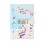 Unicorn Notebook with Combination Lock for Girls, 260 Pages Ruled Paper