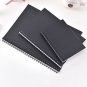 Plain Black Hard Cover Blank White Sketchbook Spiral Journal Diary Book 1 PC