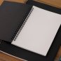 Plain Black Hard Cover Blank White Sketchbook Spiral Journal Diary Book 1 PC