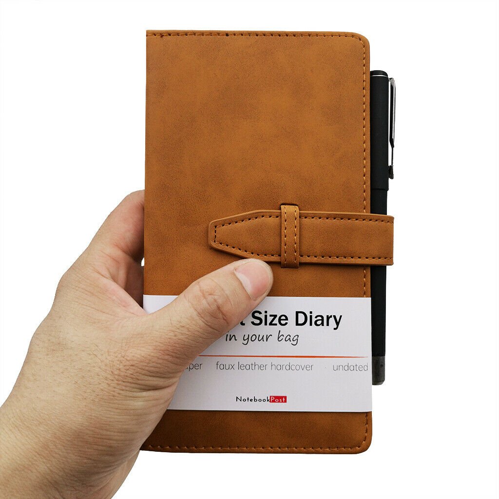 200 Pages Writing Notepad Faux Leather Bound Pocket Size Portable Journal Diary